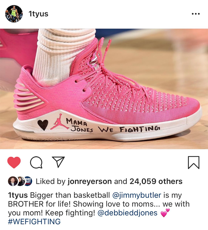 Jimmy Butler và câu chuyện đằng sau đôi giày hồng đầy ý nghĩa tại Game 3 NBA Playoffs